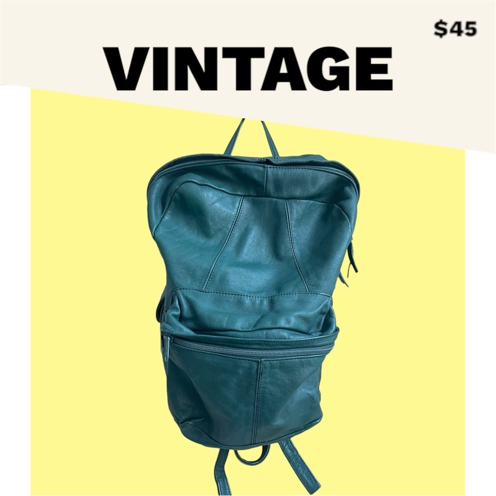 Green Leather Backpack